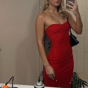 LIKELY strapless red dress size 6